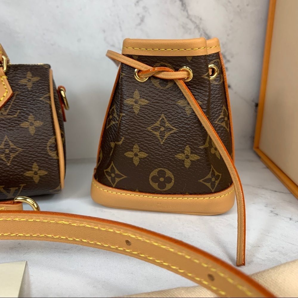ββ Louis Vuitton Trio Mini Cones Monogram 3-bag Set charms Speedy Alma Noe NEW - Picture 10 of 16